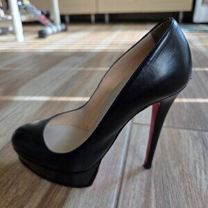 Christian Louboutin Bianca 120 Black Leather Pumps Shoes Eur. 37